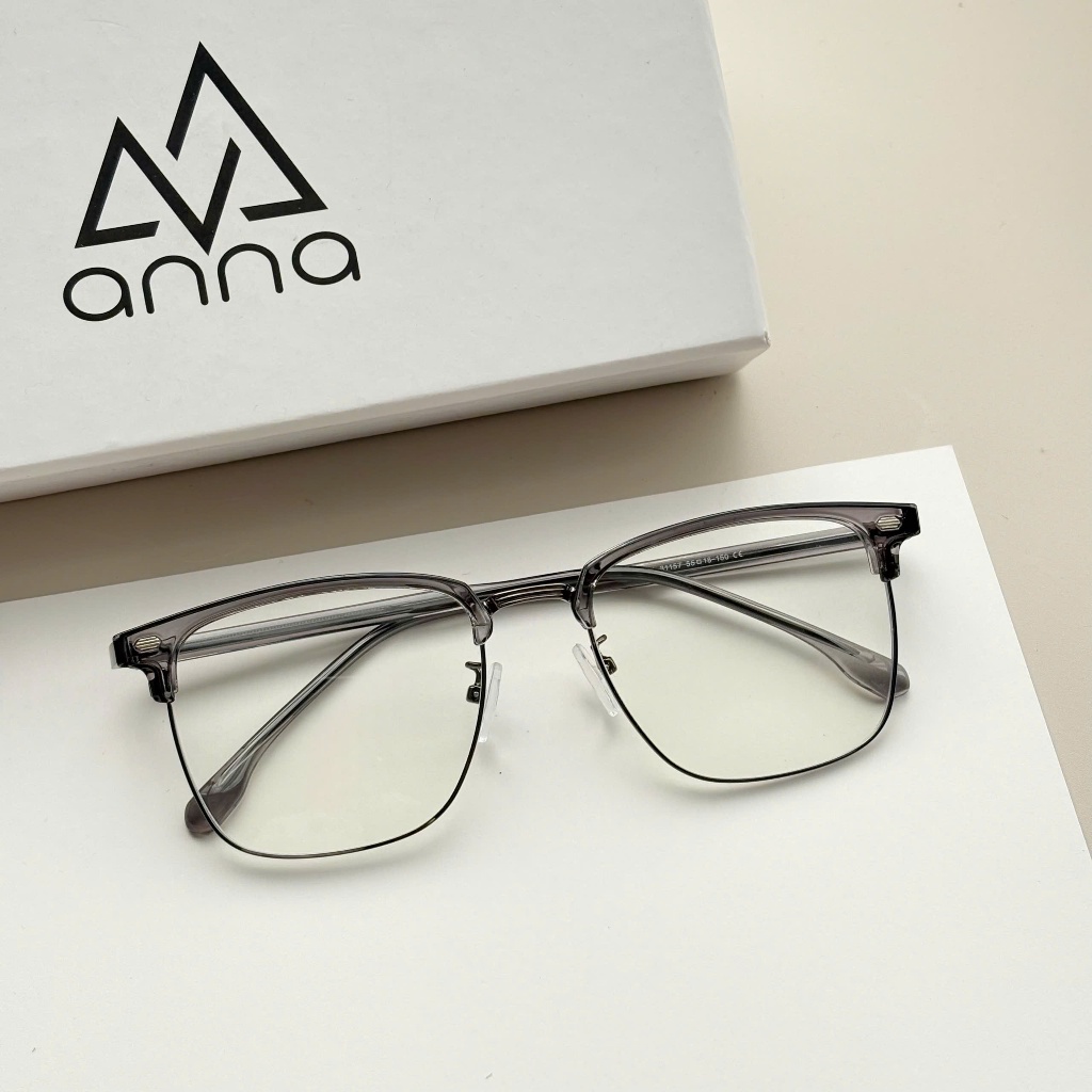 Ảnh Gọng kính cận thời trang nam nữ ANNA chất liệu kim loại cao cấp dáng vuông unisex cá tính OL 31157 2