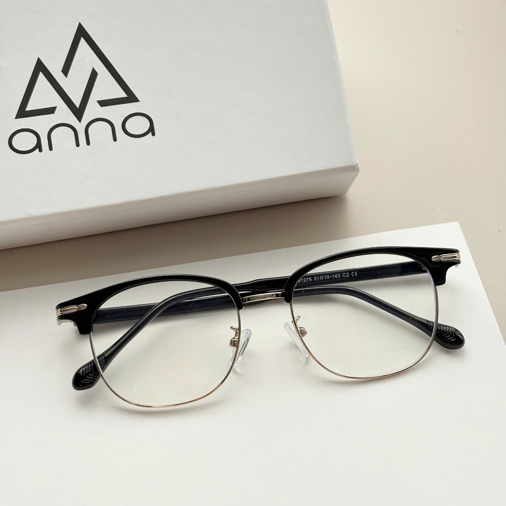 Ảnh Gọng kính cận thời trang nam nữ ANNA chất liệu kim loại dáng vuông unisex cá tính OL 31278 1