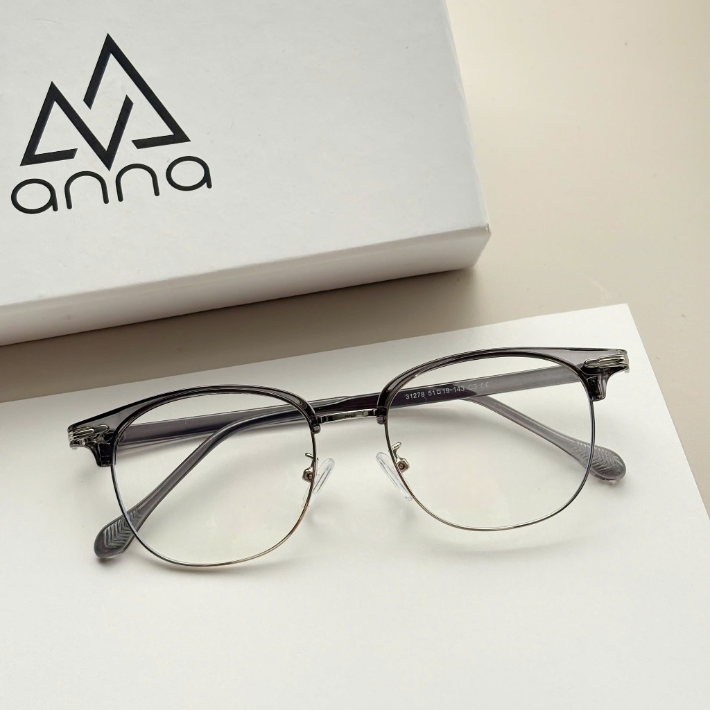 Ảnh Gọng kính cận thời trang nam nữ ANNA chất liệu kim loại dáng vuông unisex cá tính OL 31278 3