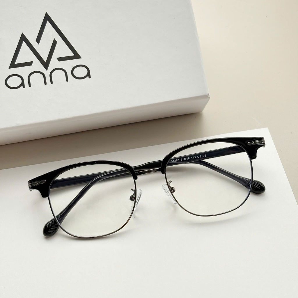Ảnh Gọng kính cận thời trang nam nữ ANNA chất liệu kim loại dáng vuông unisex cá tính OL 31278 2