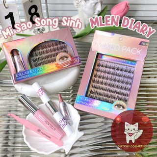[MLEN DIARY] Mi Giả Cụm MLEN DIARY Sao Song Sinh Mixed Pack, Mi Cụm Mềm Mại Tự Nhiên, Tái Sử Dụng