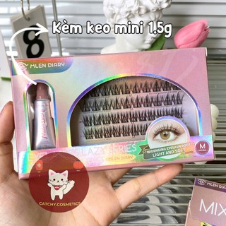 [MLEN DIARY] Mi Giả Cụm MLEN DIARY Sao Song Sinh Mixed Pack, Mi Cụm Mềm Mại Tự Nhiên, Tái Sử Dụng