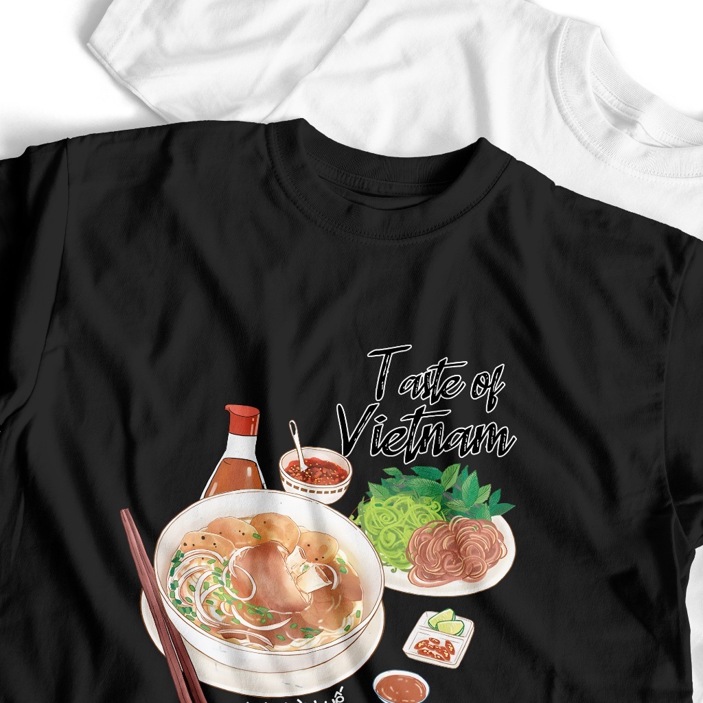 Áo phông unisex in hình MÓN ĂN VIỆT BÚN BÒ HUẾ chất liệu cotton thoáng mát mềm mịn phù hợp cho mùa hè TA294