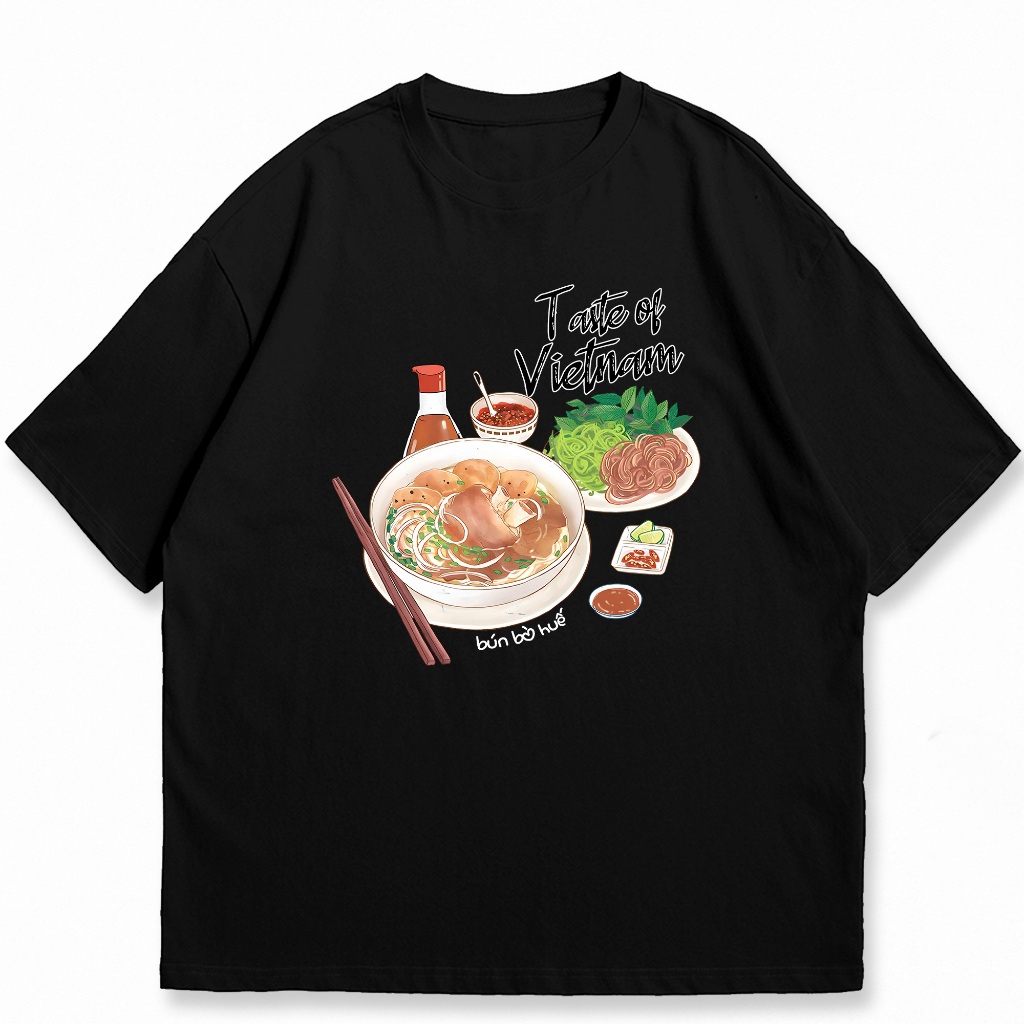 Áo phông unisex in hình MÓN ĂN VIỆT BÚN BÒ HUẾ chất liệu cotton thoáng mát mềm mịn phù hợp cho mùa hè TA294