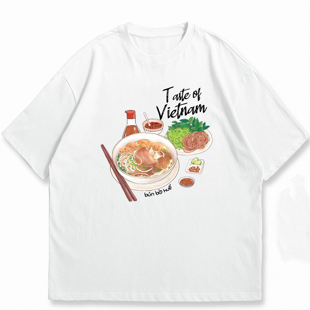 Áo phông unisex in hình MÓN ĂN VIỆT BÚN BÒ HUẾ chất liệu cotton thoáng mát mềm mịn phù hợp cho mùa hè TA294