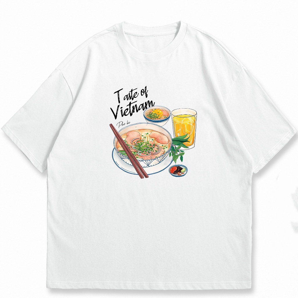 Áo phông nam nữ in hình PHỞ BÒ MÓN ĂN VIỆT NAM chất liệu cotton thoáng mát mềm mịn dành cho mùa hè TA298