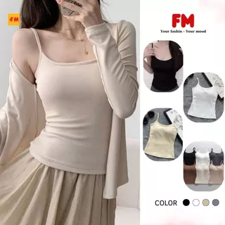 Áo 2 dây FMSTYLE nữ sẵn mút ngực vải bozip cao cấp mát mẻ thấm hút mồ hôi Freesize 26011005