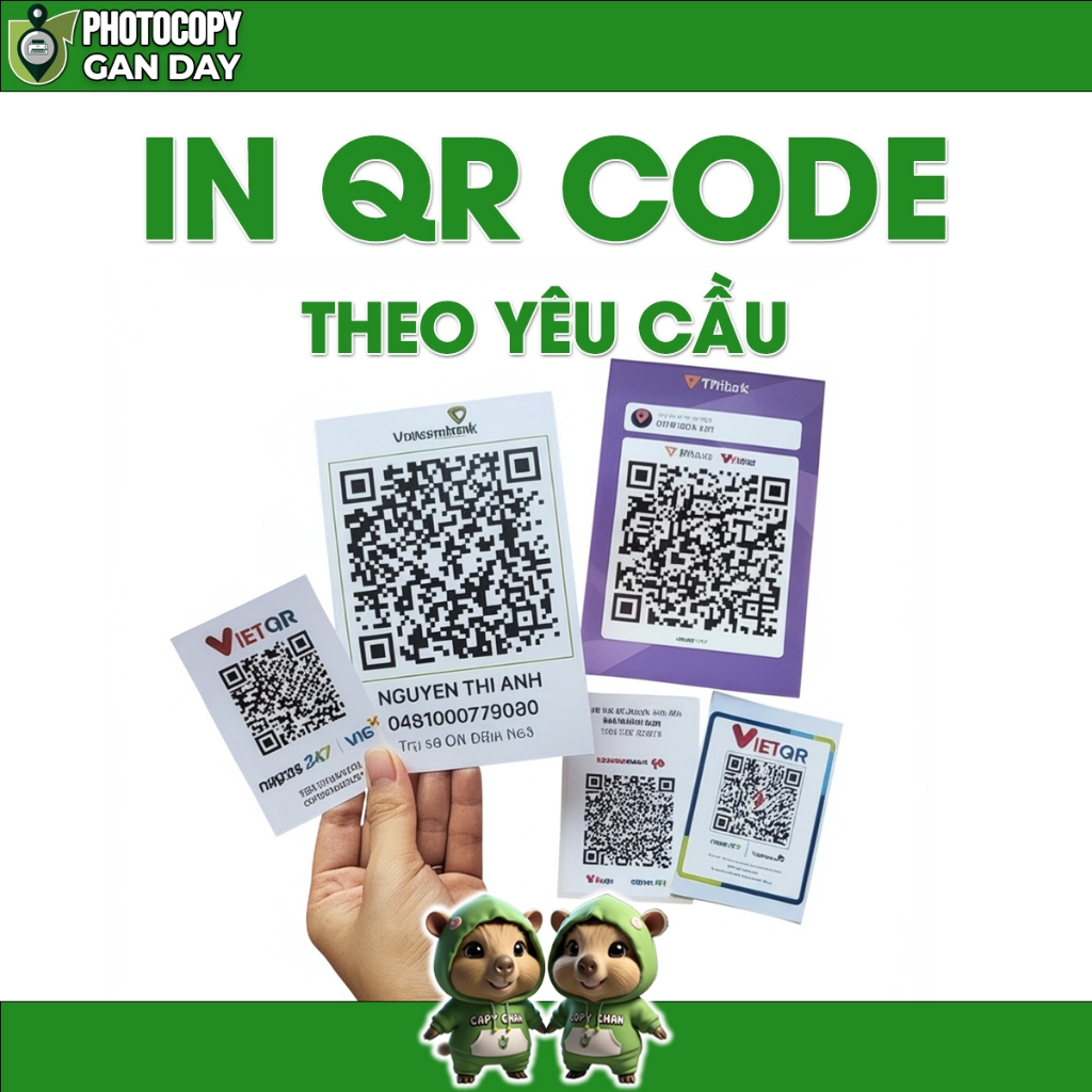 In Mã QR Code Ngân Hàng, Ví Điện Tử, Thông Tin Liên Hệ Theo Yêu Cầu ...
