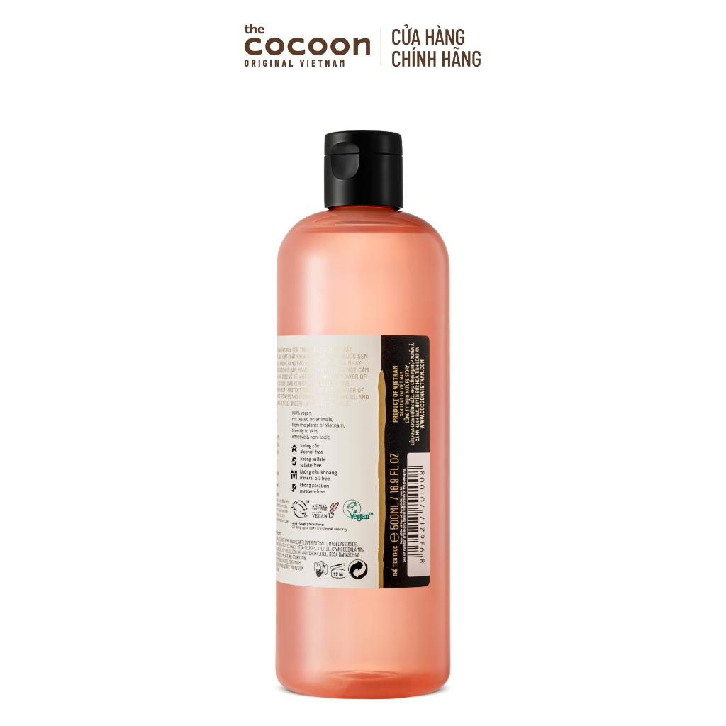 HÀNG TẶNG KHÔNG BÁN - Supersize - Nước sen Hậu Giang (toner) giúp phục hồi đa nhiệm cho da rất nhạy cảm Cocoon 500ml