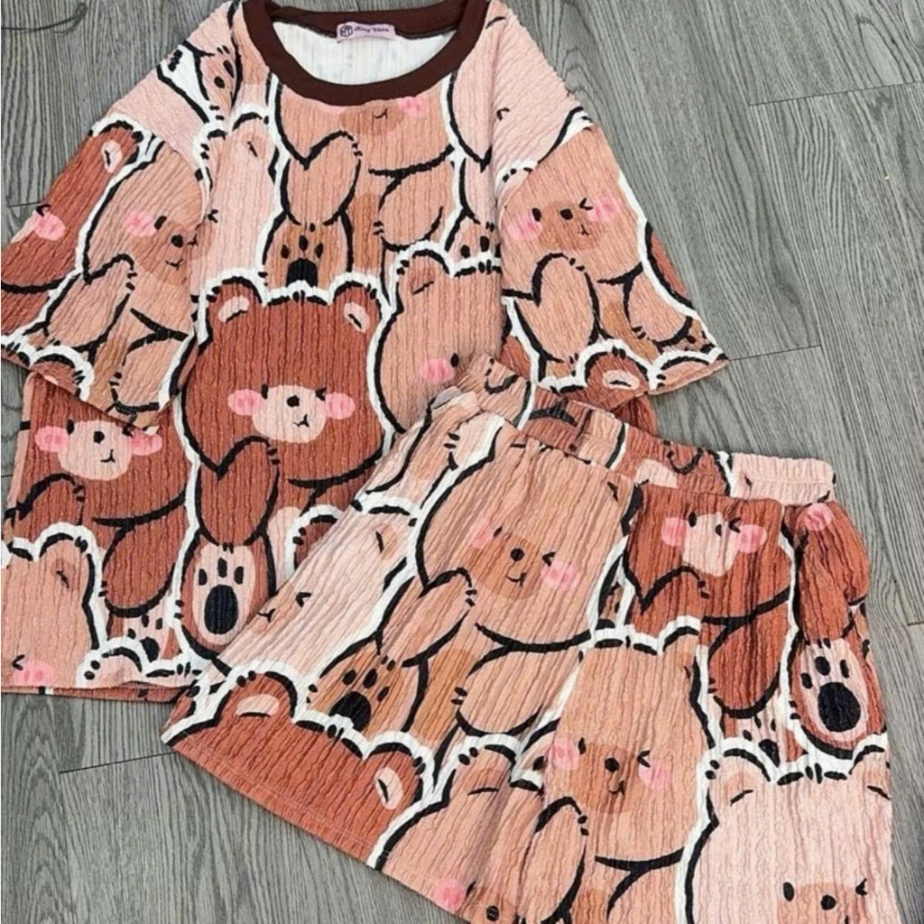 Bộ Hoạ Tiết Hoạt Hình Form Rộng, Kiểu Dáng Cute, Chất Vải Mềm Mát, Mặc Mùa Hè Cực Thoải Mái