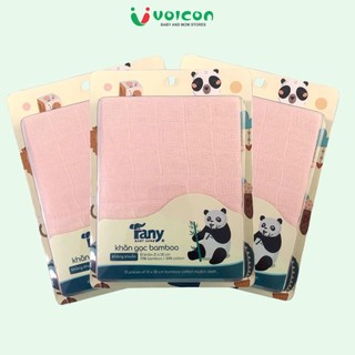 Hộp 10c khăn sữa sợi tre kháng khuẩn Fany mẫu trơn và họa tiết dễ thương cho bé