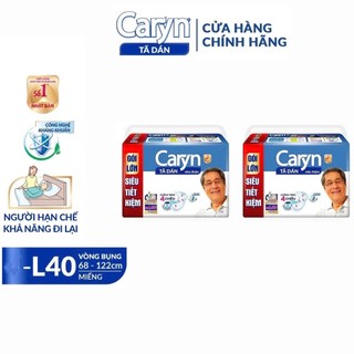 [Combo 2 bịch] Tã dán Caryn size M 40 miếng và L 40 miếng cho người già/ người ốm/ người lớn hạn chế khả năng vận động