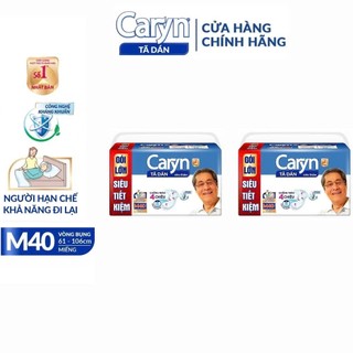 [Combo 2 bịch] Tã dán Caryn size M 40 miếng và L 40 miếng cho người già/ người ốm/ người lớn hạn chế khả năng vận động