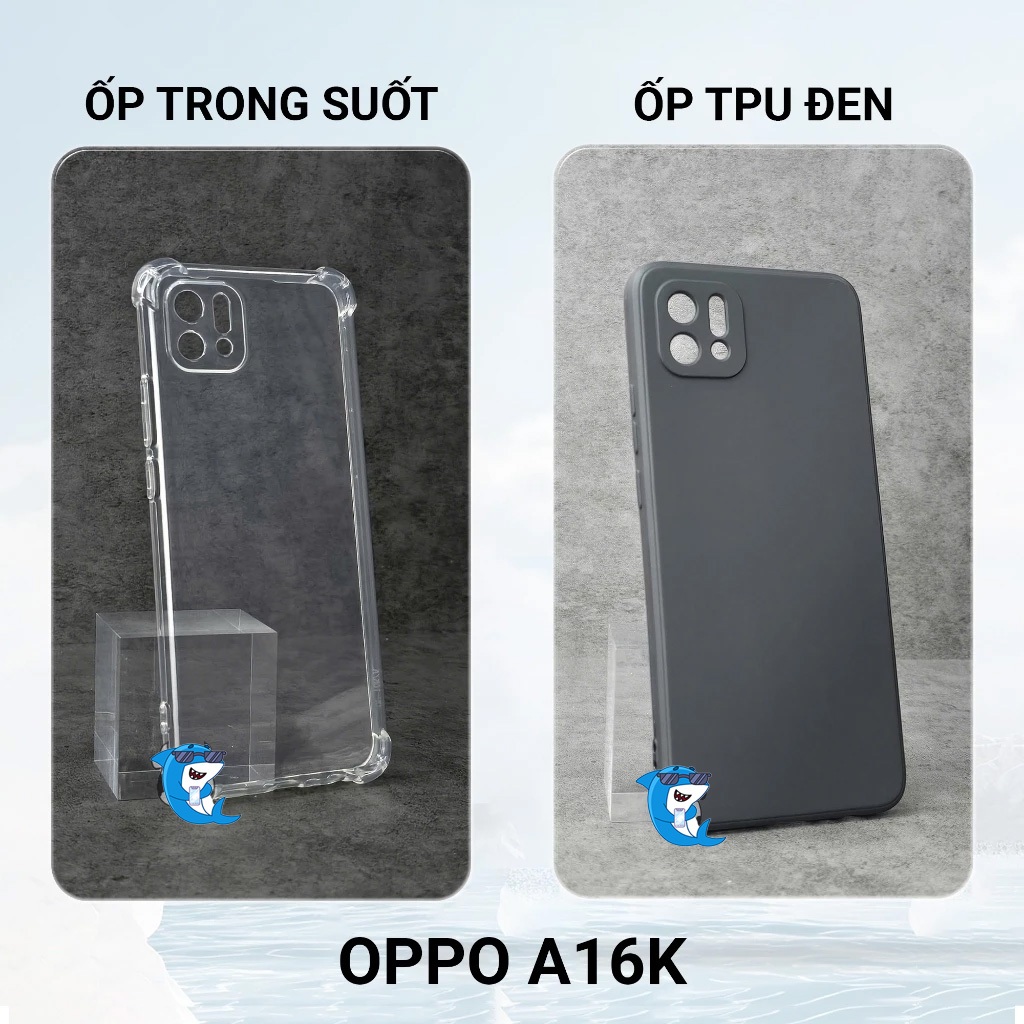 Ốp lưng Oppo A16K, A16 nhựa silicon trong suốt dẻo cao cấp chống sốc viền vuông bảo vệ điện thoại