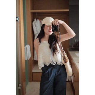Áo hai dây ren hoa dáng ngắn Ma Vie