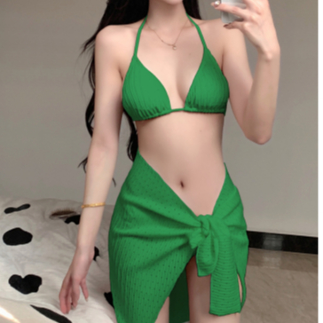 Ảnh Bikini đi biển LUHAZO sexy sang chảnh set 3 chi tiết áo 2 dây kèm khăn quấn nhiều màu sắc hottrend 2023 8831-PC27 4