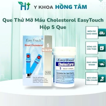 Que Thử Mỡ Máu EASY TOUCH GCU ET322, Hộp 5 Que, Date Mới Nhất