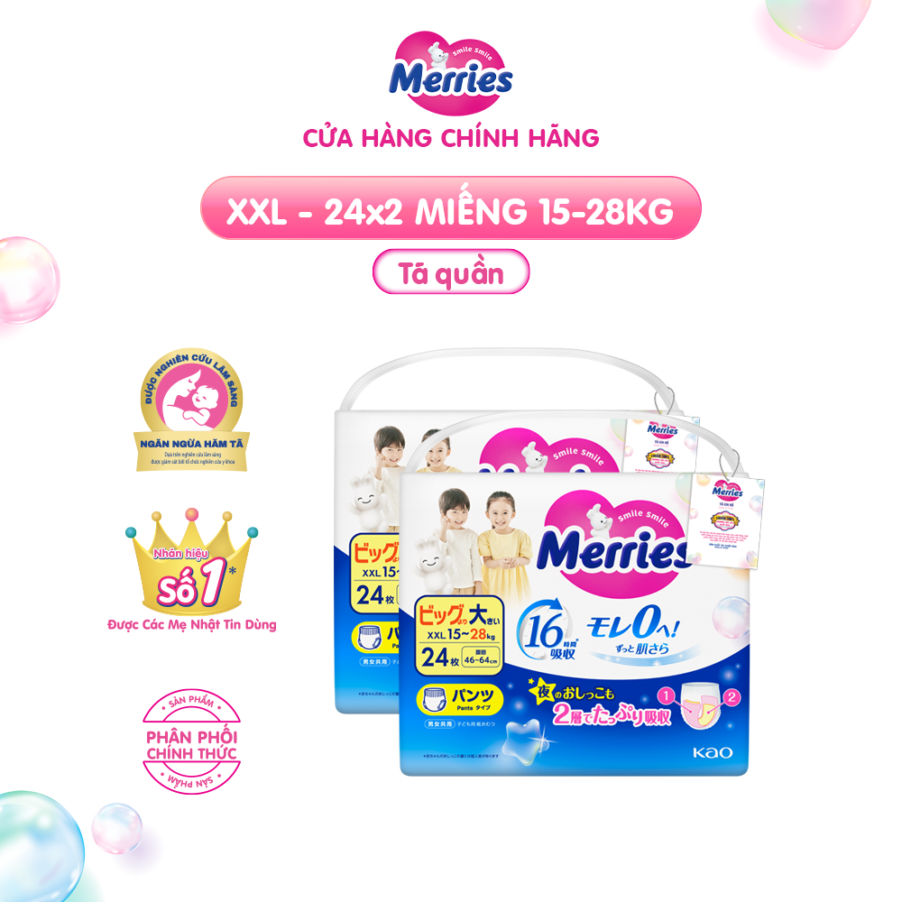 Ảnh Combo 2 Tã/bỉm quần Merries Đủ Size M52/L44/XL38/XXL26/XXL24 4