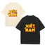 Áo thun UNISEX in chữ '' Việt Nam '' OVERSIZE form rộng nam nữ in hình VIỆT NAM chất Cotton mềm mịn