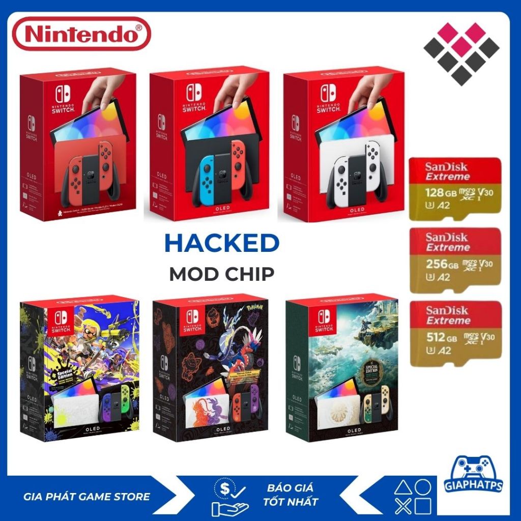 Máy Nintendo Switch Oled Hack 512GB/ 256GB và 1TB Mod Chip - Bảo hành 12 tháng | Shopee Việt Nam