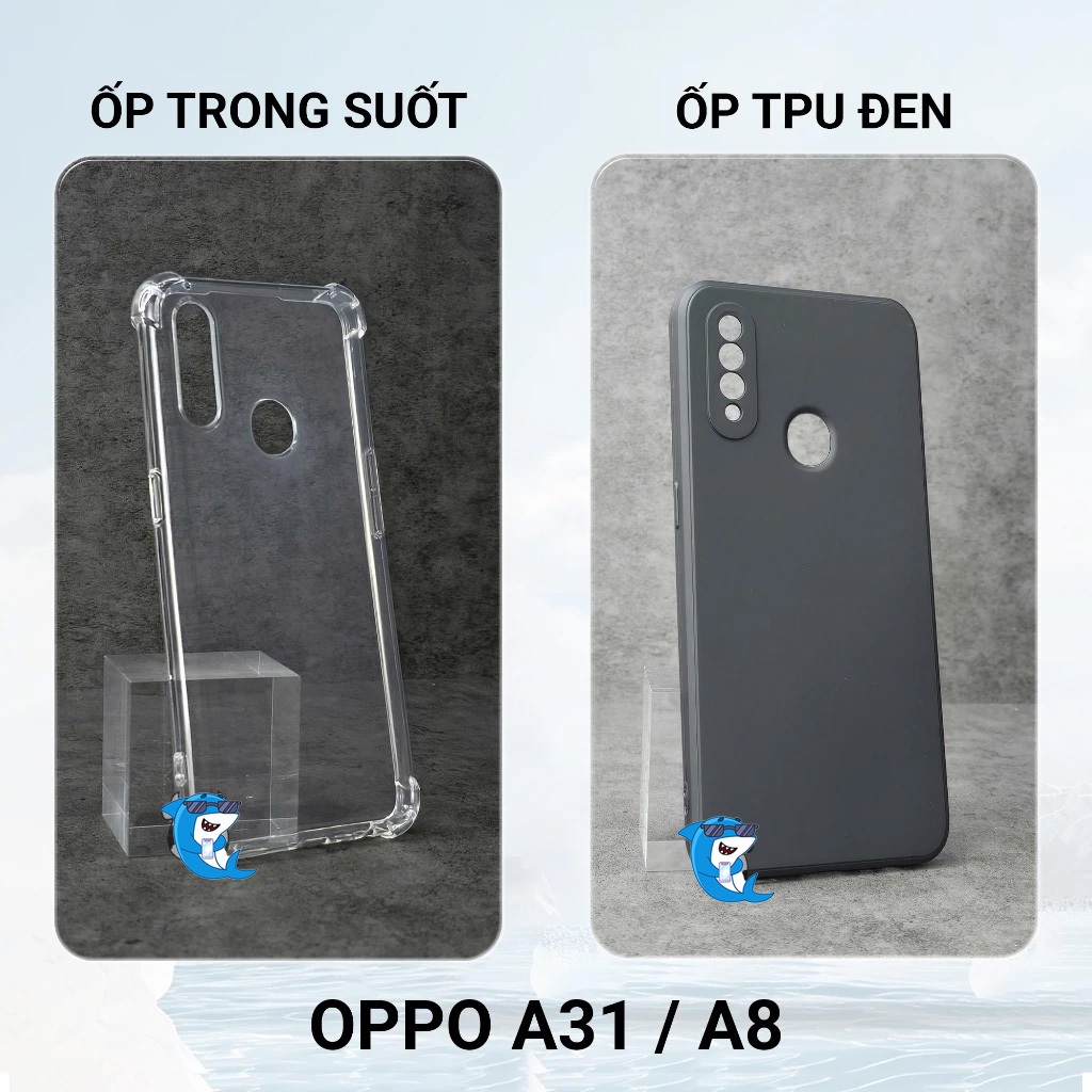 Ốp lưng Oppo A31 / A8 bảo vệ cam điện thoại toàn diện cạnh vuông nhựa dẻo tpu bibi glass