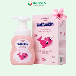 Sữa tắm gội cho bé Kutieskin 200ml lưu lại hương thơm ngọt ngào,cảm giác mềm mại, thoải mái cho bé