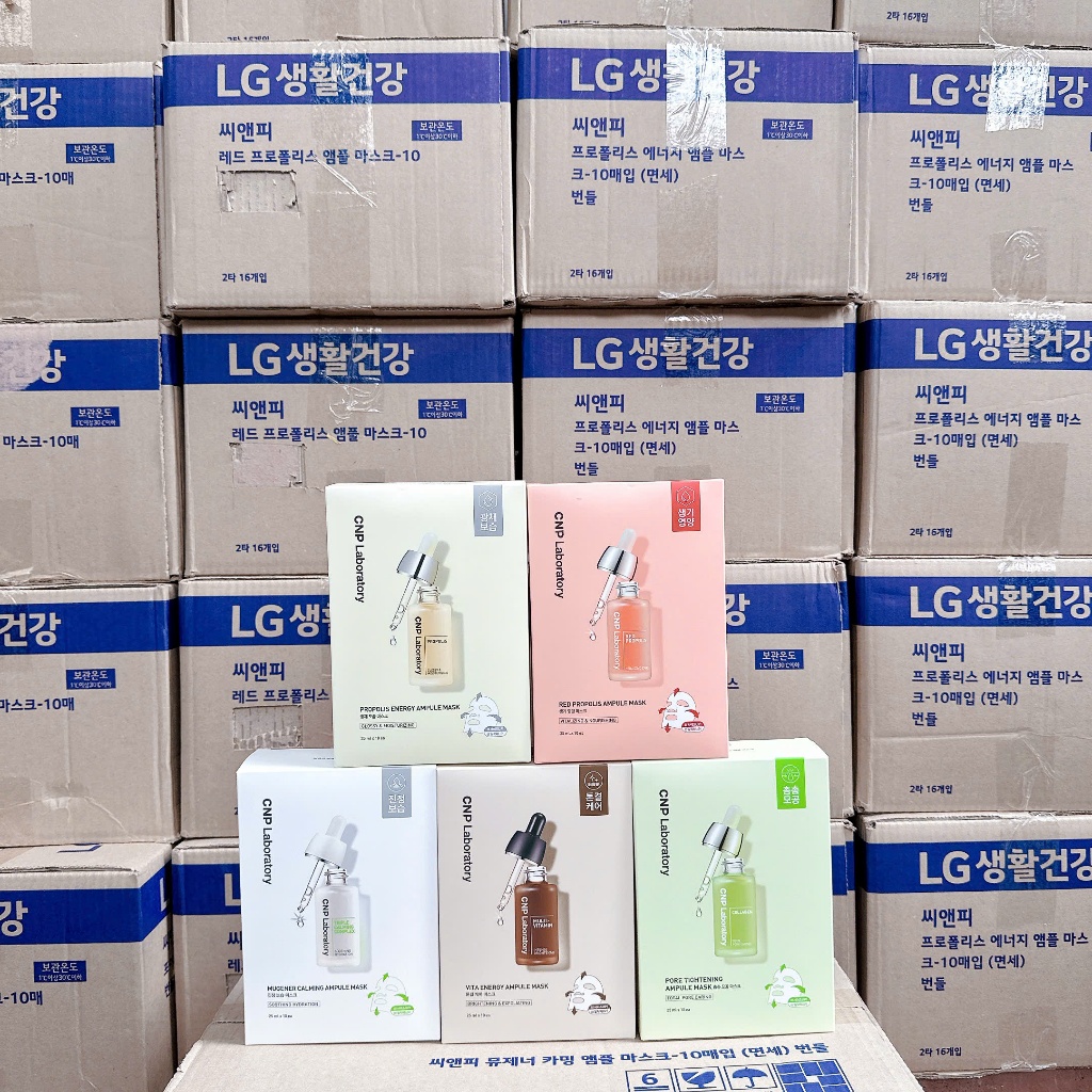 Hộp 10 Mặt Nạ Giấy CNP Laboratory Red Propolis, Propolis Energy, Pore Tightening Ampule Mask