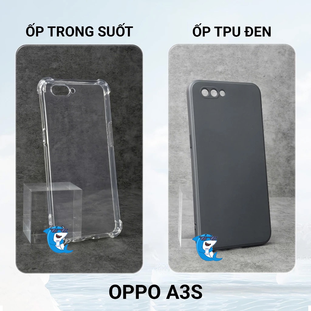 Ốp lưng OPPO A3S, A1K silicon trong suốt dẻo cao cấp chống sốc bảo vệ điện thoại viền vuông