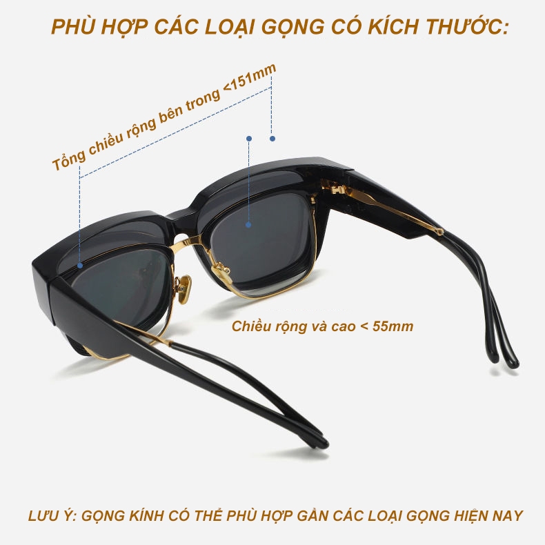 Ảnh Kính mát phân cực đeo chồng cận, đeo ngoài gọng kính ANDU chống tia UV, siêu nhẹ dễ đeo 2