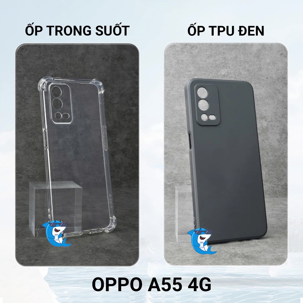 Ốp lưng Oppo A55 4G I 5G dẻo trong suốt silicon cao cấp chống sốc viền vuông bảo vệ cam toàn diện