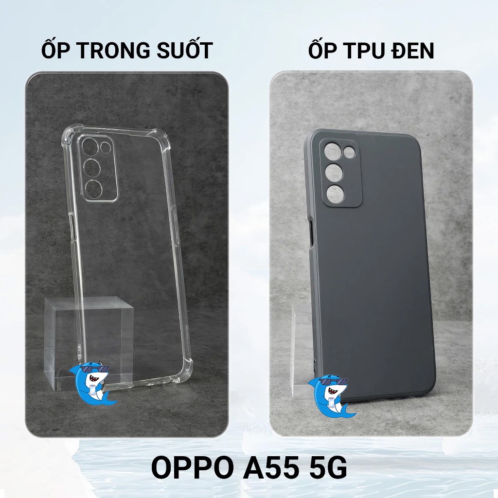 Ốp lưng Oppo A55 4G I 5G dẻo trong suốt silicon cao cấp chống sốc viền vuông bảo vệ cam toàn diện
