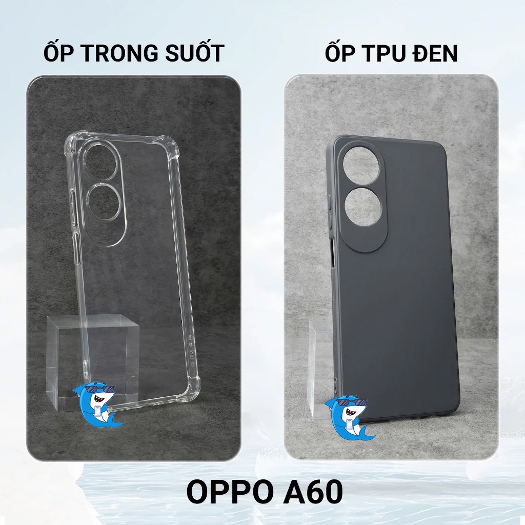 Ốp lưng Oppo A60 4G bảo vệ cam điện thoại toàn diện cạnh vuông nhựa dẻo tpu bibi glass