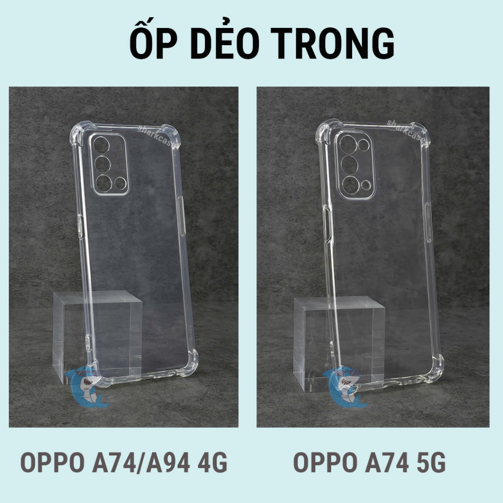 Ốp lưng OPPO A74 / A95 4G silicon trong suốt dẻo cao cấp chống sốc viền vuông bảo vệ điện thoại