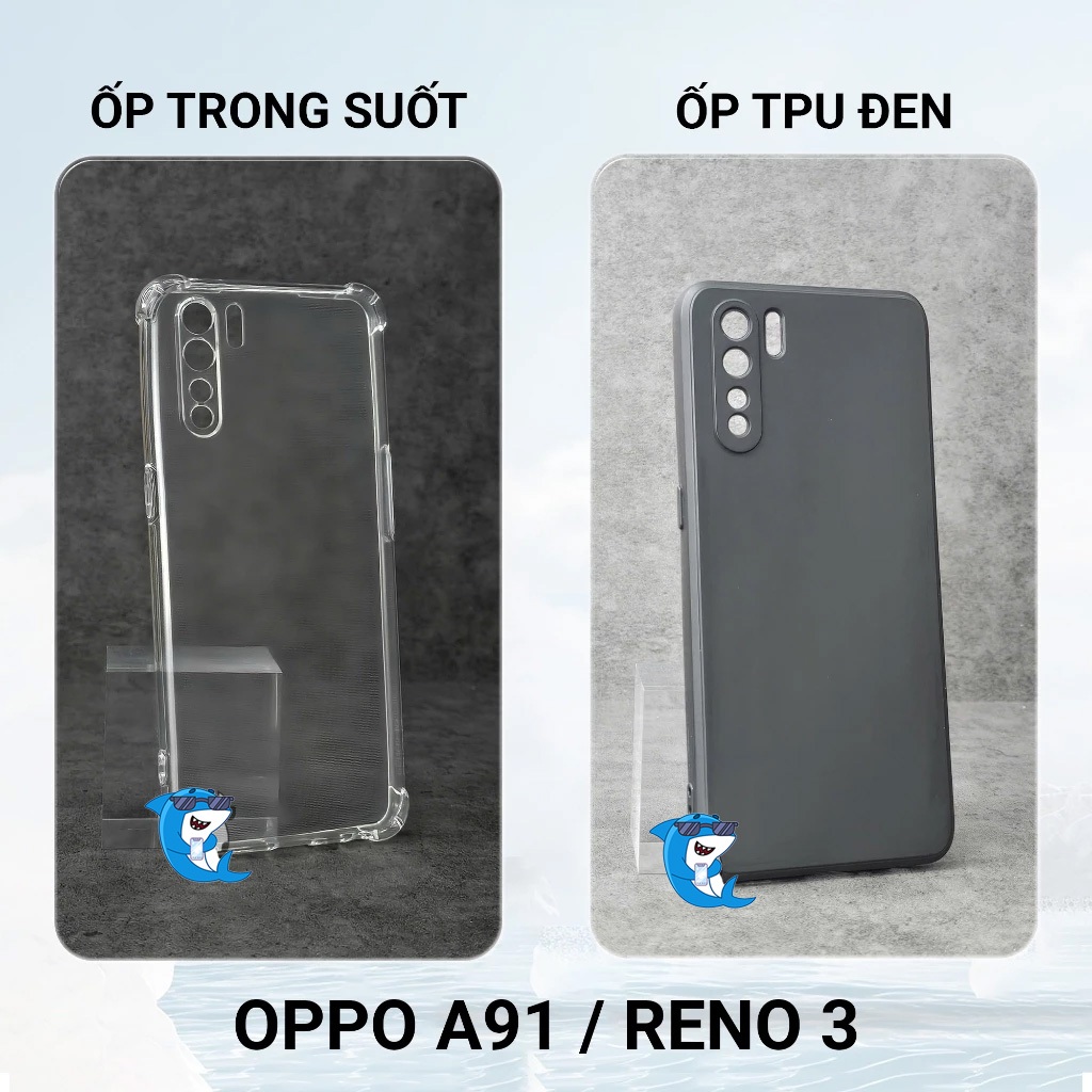 Ốp lưng Oppo A91 / reno 3 / reno3 bảo vệ cam điện thoại toàn diện cạnh vuông nhựa dẻo tpu bibi glass