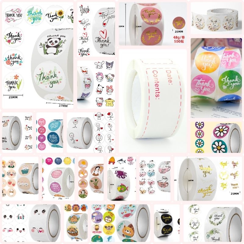Cuộn 500 Tem Thankyou, sticker Thankyou , tem dán cơm nắm (cuộn 500 ...