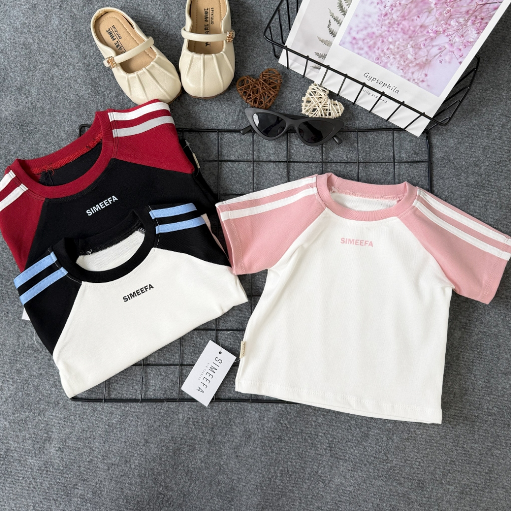 Ảnh Áo Phông Cộc Tay Bé Gái Dáng Ngắn Babytee Phong Cách Thể Thao, Thấm Hút Mồ Hôi Tốt - BabyBoo - PiBo Store-T1-CTS 3