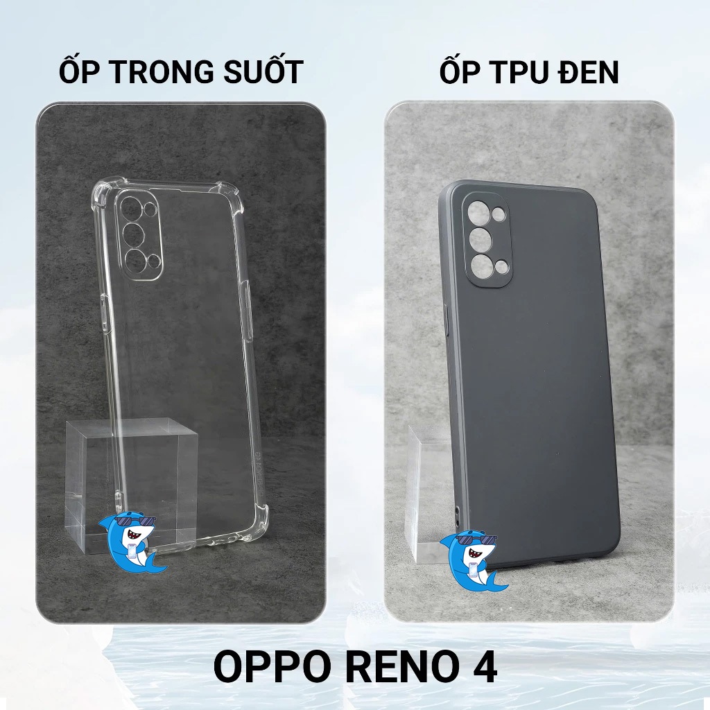 Ốp lưng Oppo Reno4, Reno 4 4G nhựa silicon trong suốt dẻo cao cấp chống sốc viền vuông bảo vệ đt