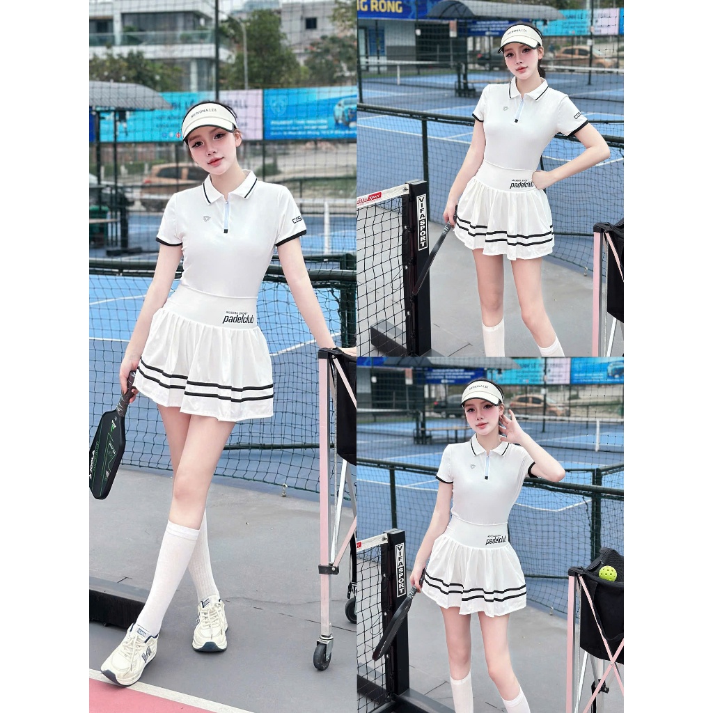 [Pickleball] Bộ thể thao nữ chơi Pickleball Golf Tennis cầu lông Hàng QC cao cấp