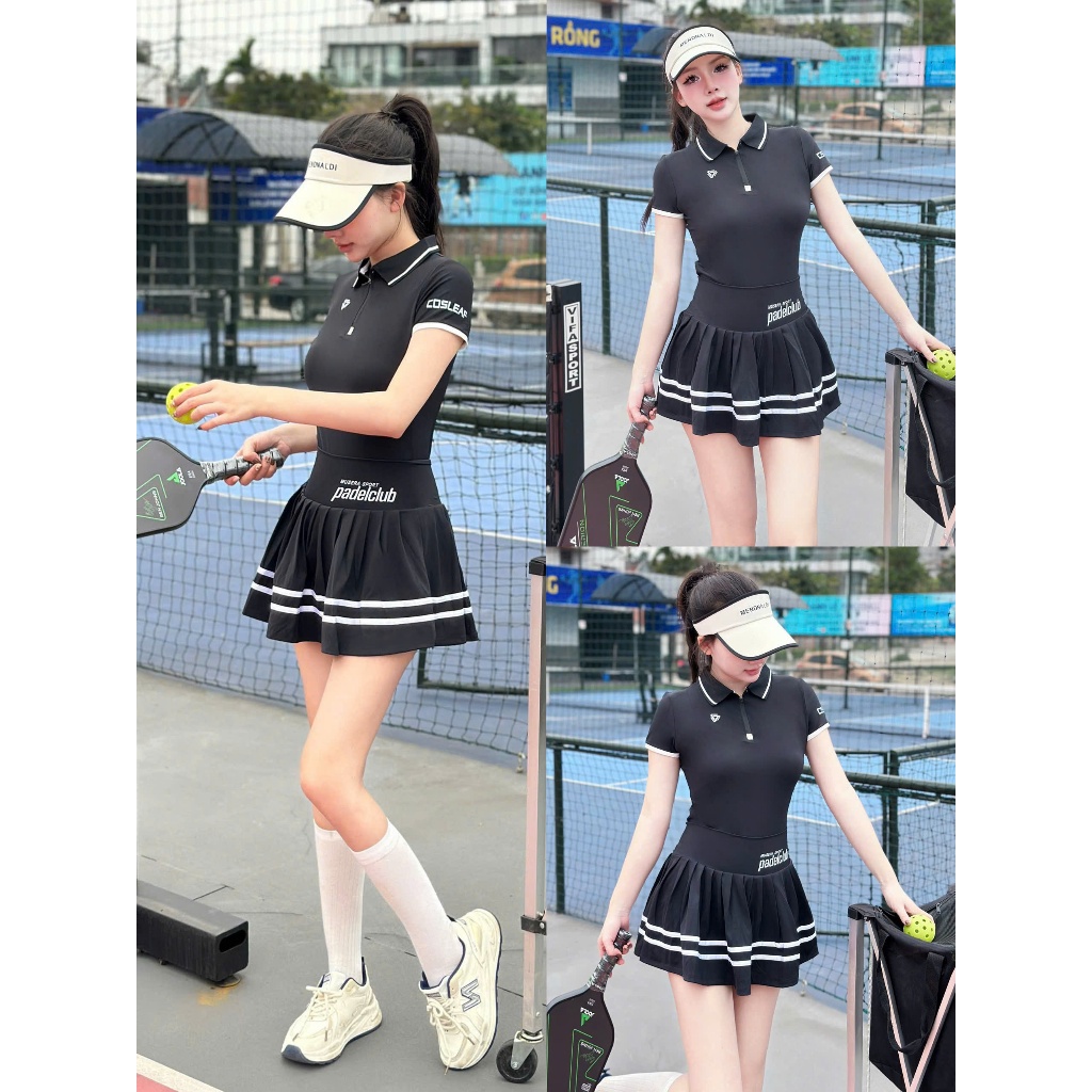 [Pickleball] Bộ thể thao nữ chơi Pickleball Golf Tennis cầu lông Hàng QC cao cấp
