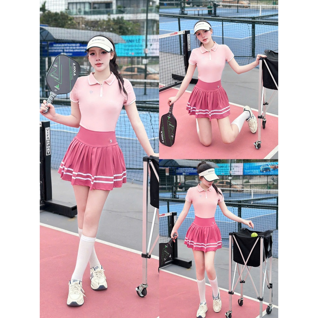 [Pickleball] Bộ thể thao nữ chơi Pickleball Golf Tennis cầu lông Hàng QC cao cấp
