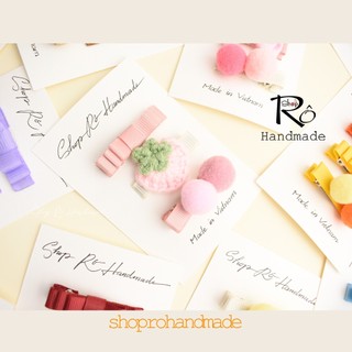 Set 4 kẹp tóc mix nhiều màu tím, đỏ, xanh cho nữ và bé gái siêu xinh 4.5cm |Shop Rô Handmade