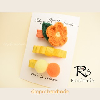 Set 4 kẹp tóc mix nhiều màu tím, đỏ, xanh cho nữ và bé gái siêu xinh 4.5cm |Shop Rô Handmade