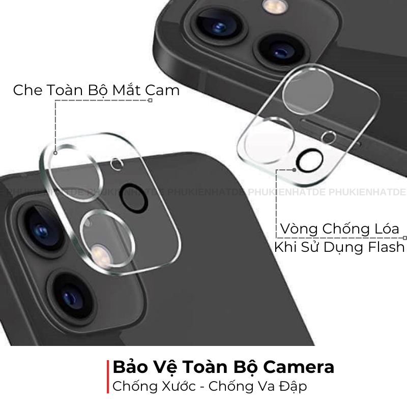 Cường lực bảo vệ camera trong suốt IPhone 17Promax/Pro/Air 11 12 13 14 15 16Promax