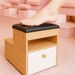 Gác chân làm nail bằng gỗ giá rẻ ( hộc kéo) G03