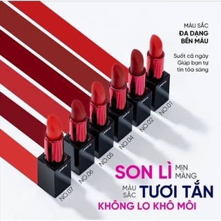 Son Lì Bền Màu Lâu Trôi Mira Pop Matte Lips Kết cấu son lì với dạng kem B711