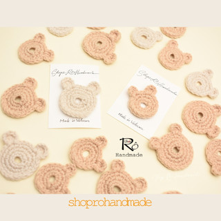 Khuy cài nút áo bằng len tai gấu dễ thương 3cm,4cm |Phụ kiện gắn áo xinh Handmade |Shop Rô Handmade
