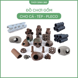 Đồ Chơi Gốm Cho Cá, Tép Cảnh - Sử Dụng Trang Trí - Hang Trú Ẩn Cho Cá, Tép, Pleco