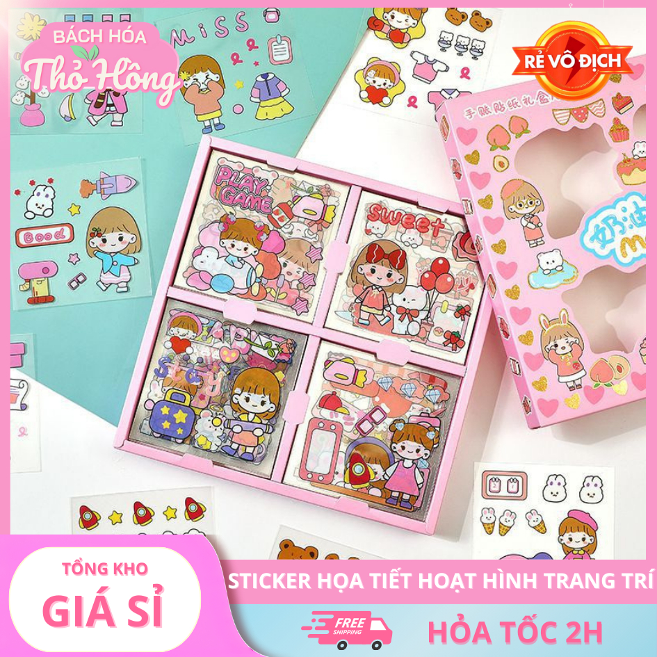🎨 [SỈ 700Đ] COMBO 1 TẤM STICKER DÁN HOẠT HÌNH – MÀU SẮC – HOA QUẢ 🍓🍊