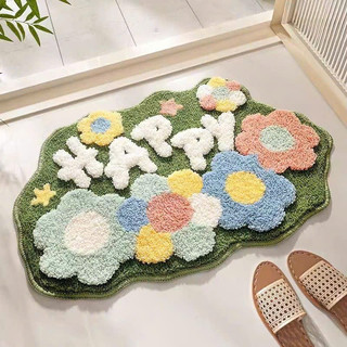 Thảm lau chân lông cừu M2T Bedding, thảm chùi chân tết thấm hút nước kích thước 40x60cm