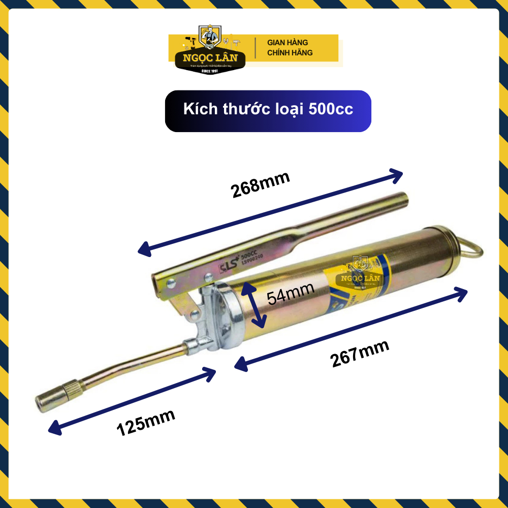 Dụng cụ bơm mỡ bò, bơm mỡ tay LS+ 200cc,300cc, 400cc, 500cc 7 màu cao cấp